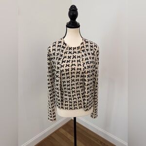 🖤 J. Crew Bow Print Shell + Cardigan Set Size S ✨